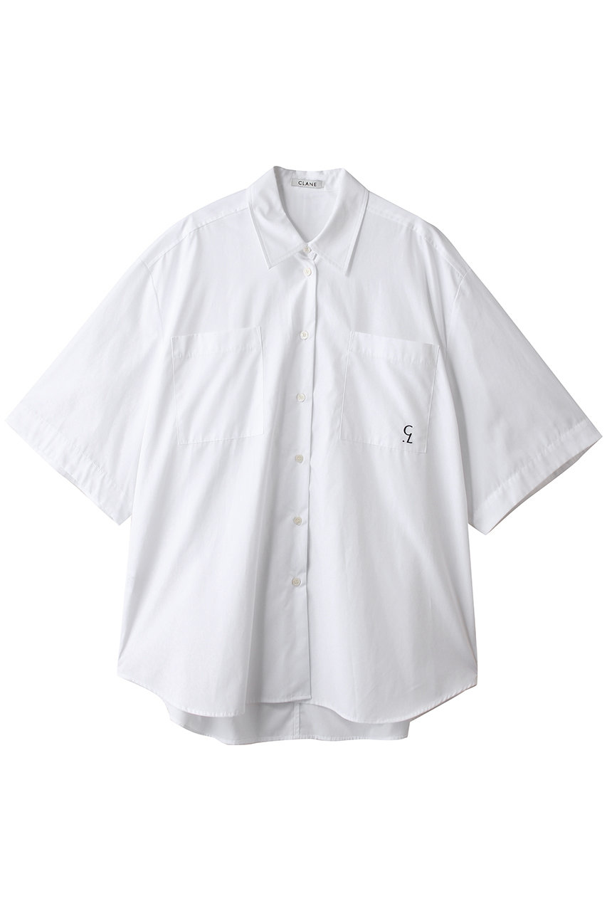 クラネ/CLANEのHALF SLEEVE HUGE SHIRTS(WHITE/10122-4233)