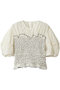COLOR STITCHED SHIRRING TOPS クラネ/CLANE IVORY