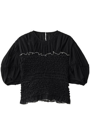 クラネ/CLANEのCOLOR STITCHED SHIRRING TOPS(110400/110402)
