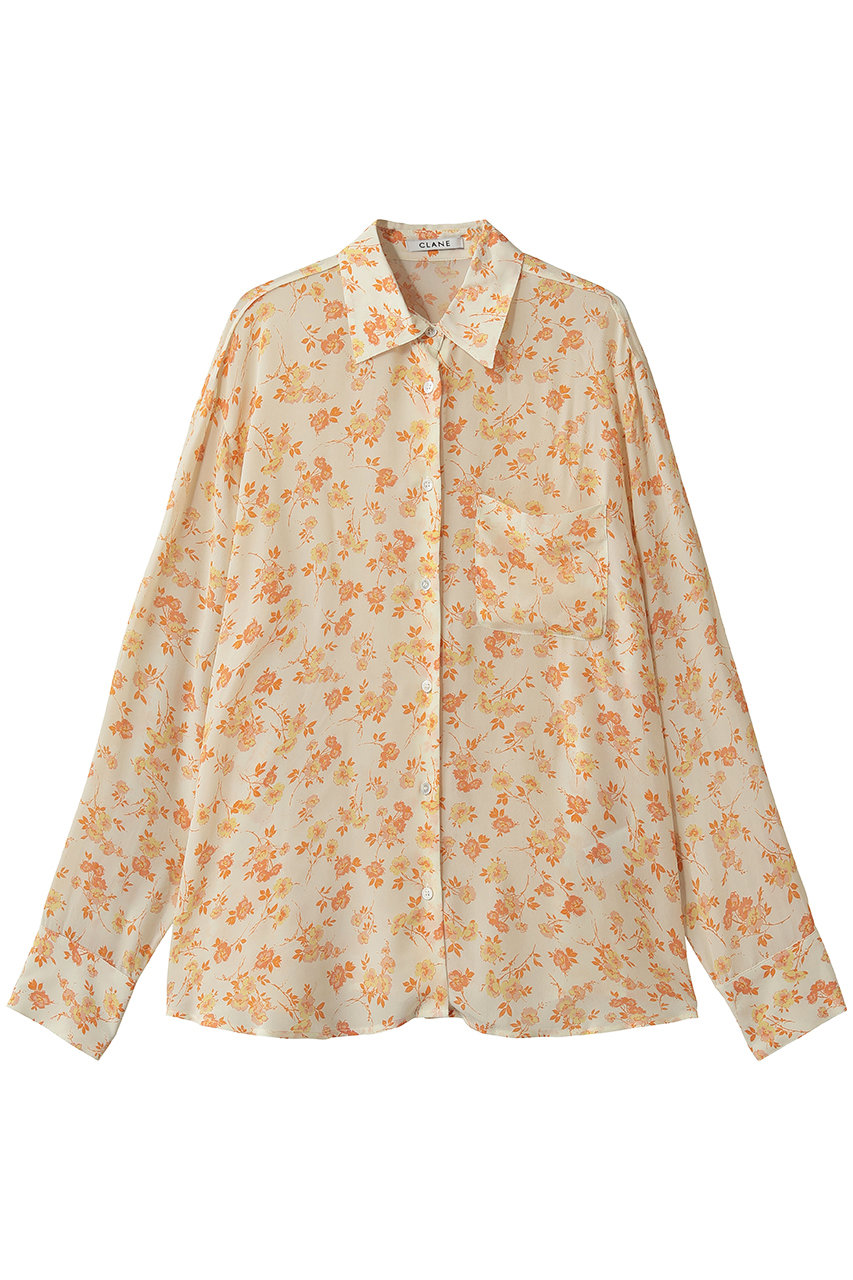 クラネ/CLANEのMABEL FLOWER SHIRT(ORANGE/11122-4093)