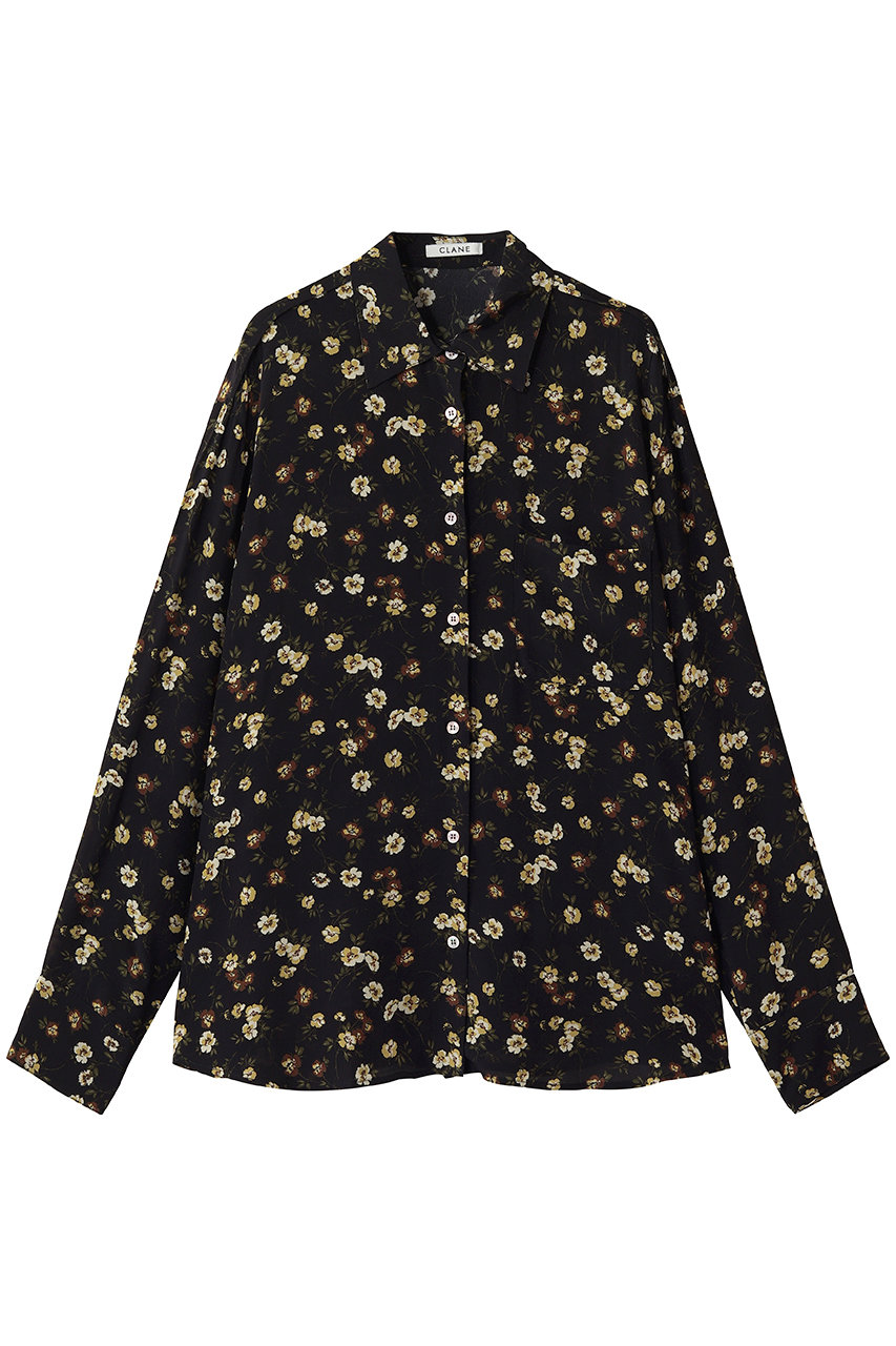 クラネ/CLANEのMABEL FLOWER SHIRT(BLACK/11122-4093)