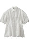 FLOWER LACE WAIST SHAPE TOPS クラネ/CLANE WHITE