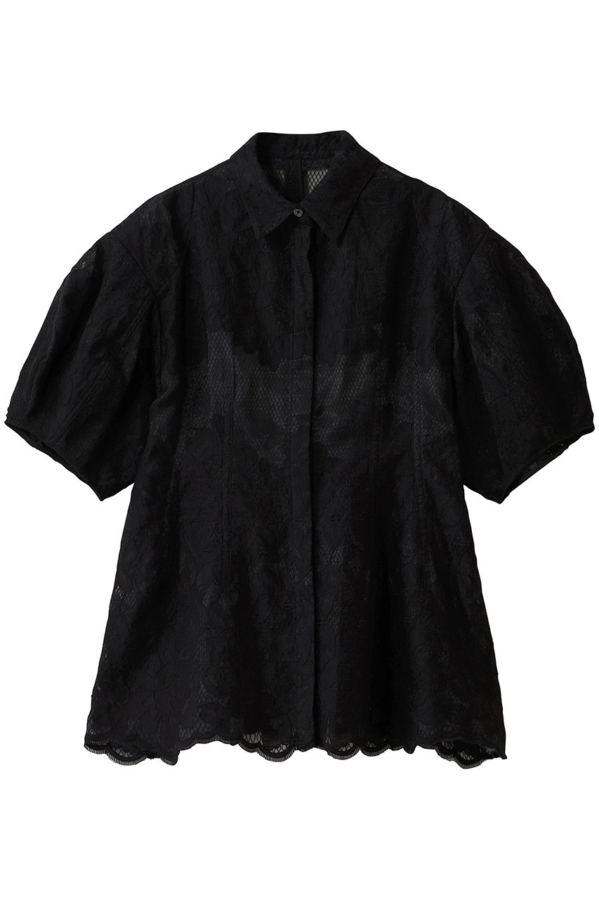 クラネ/CLANEのFLOWER LACE WAIST SHAPE TOPS(BLACK/11122-4053)