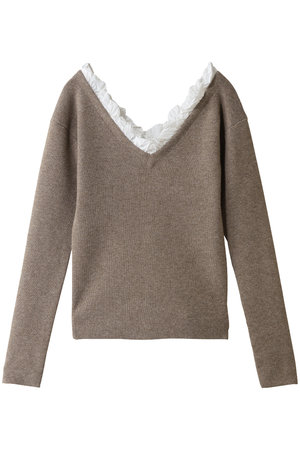 クラネ/CLANEの2WAY FRILL V NECK KNIT TOPS(110300/110301)