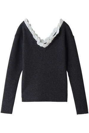 クラネ/CLANEの2WAY FRILL V NECK KNIT TOPS(110300/110301)