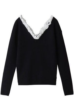 クラネ/CLANEの2WAY FRILL V NECK KNIT TOPS(110300/110301)