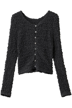 クラネ/CLANEのW FACE SOFT SHIRRING CARDIGAN