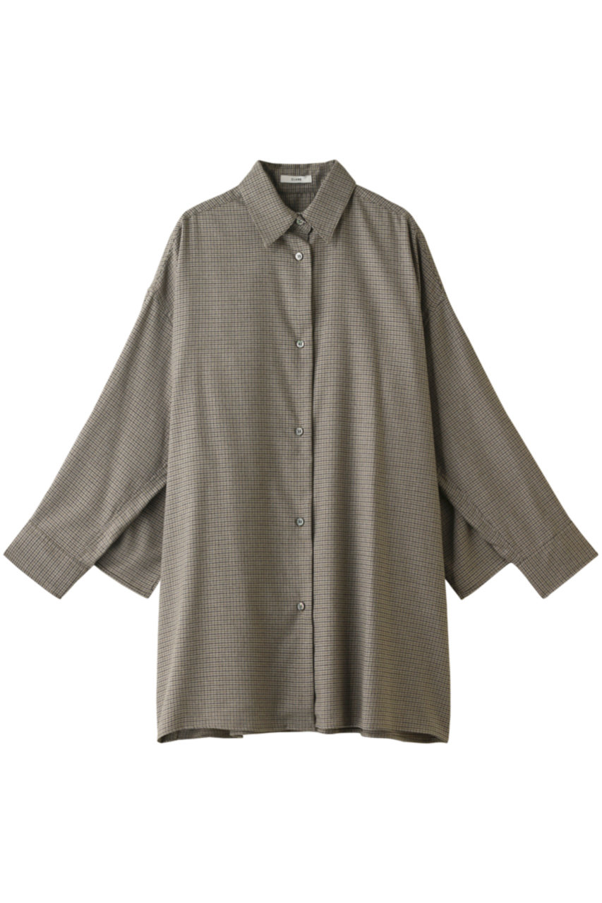 SALE 【30%OFF】 CLANE クラネ GUNCLUB CHECK BACKFRILL SHIRT/シャツ アイボリー