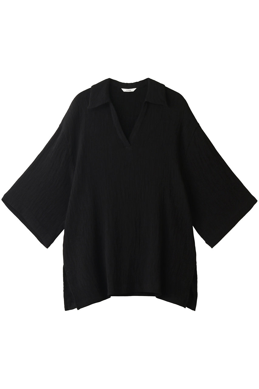 CLANE クラネ VERTICAL JACQUARD LOOSE TOPS / シャツ/ブラウス BLACK