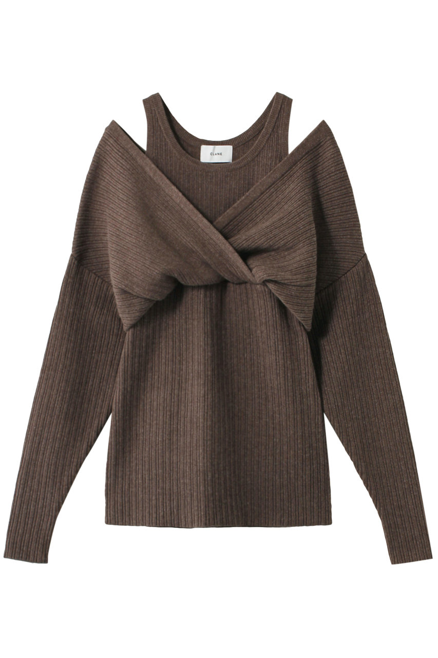 CLANE クラネ CACHE COEUR LAYER KNIT TOPS / ニット/セーター BEIGE