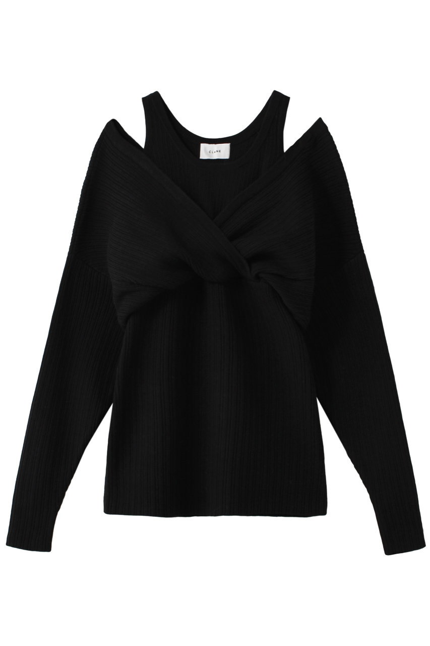 CLANE クラネ CACHE COEUR LAYER KNIT TOPS / ニット/セーター BLACK