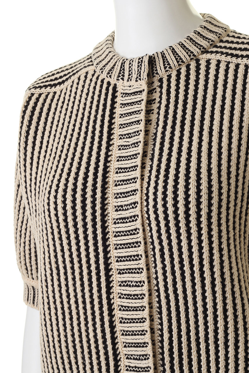 安い正規店 CLANE STRIPE CABLE HALF SLEEVE CARDIGAN | umma.hu