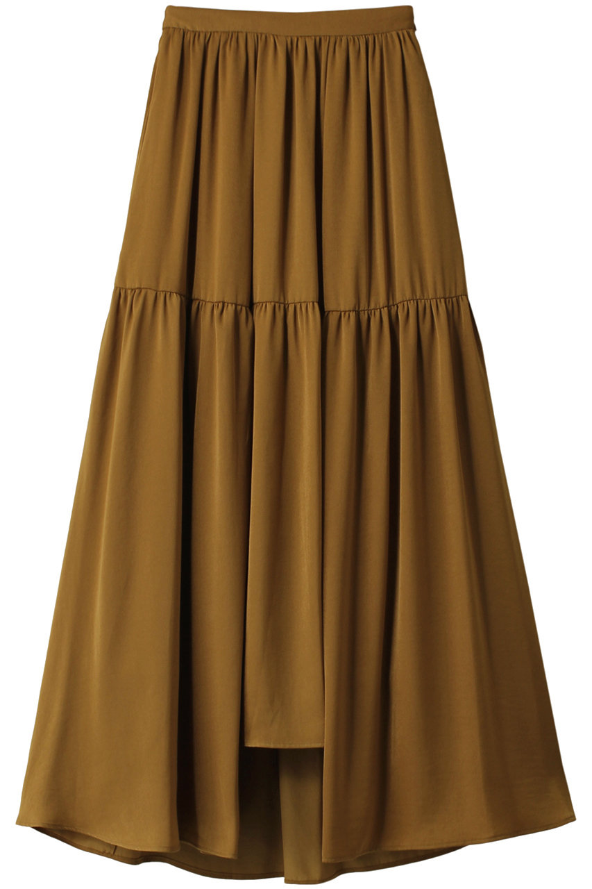 CLANE(クラネ)｜TIERED BACK LONG SKIRT/ベージュ の通販｜ELLESHOP