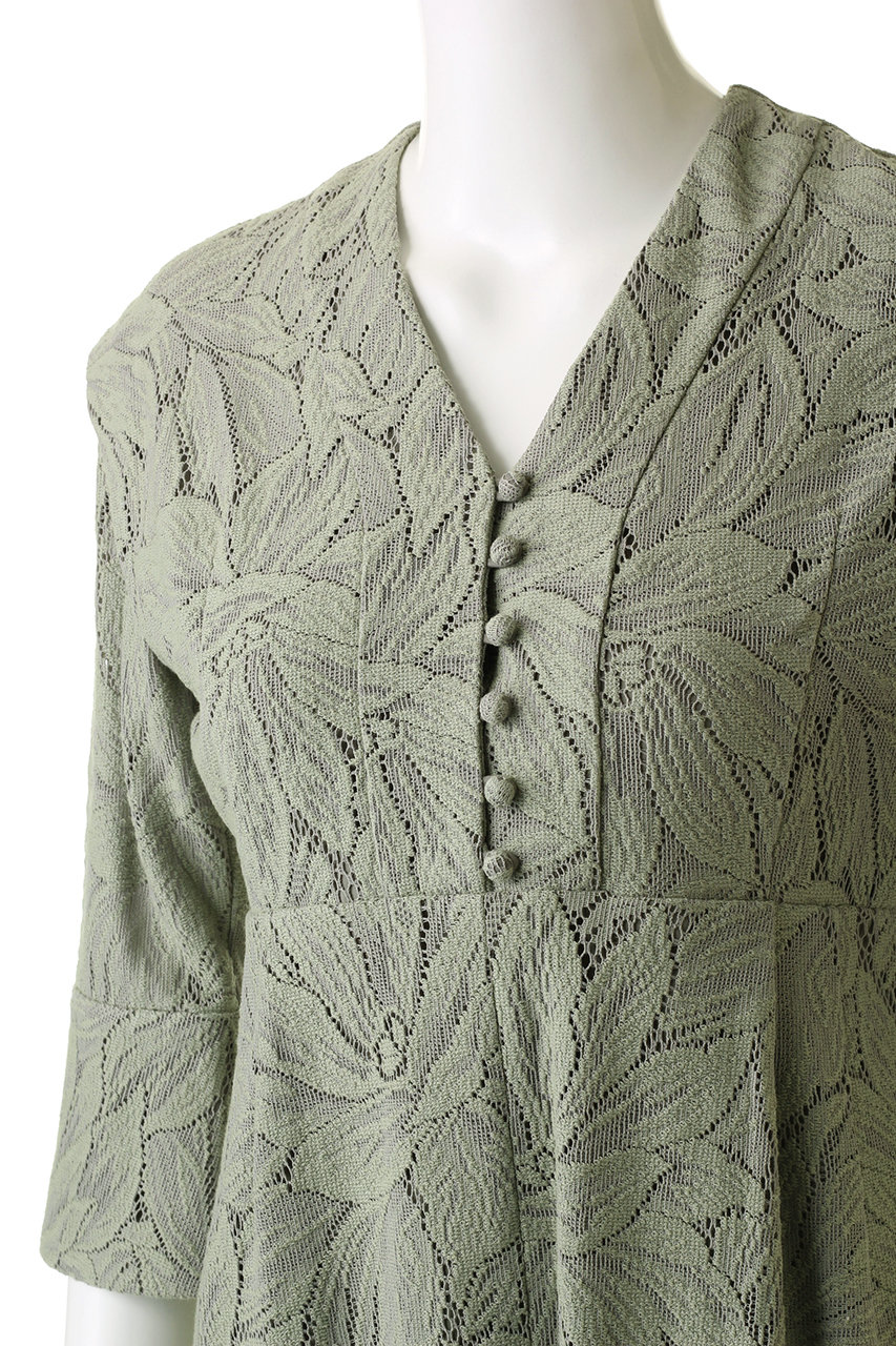 CLANE(クラネ)｜CURTAIN LACE FLARE CUFF ONE PIECE ワンピース 