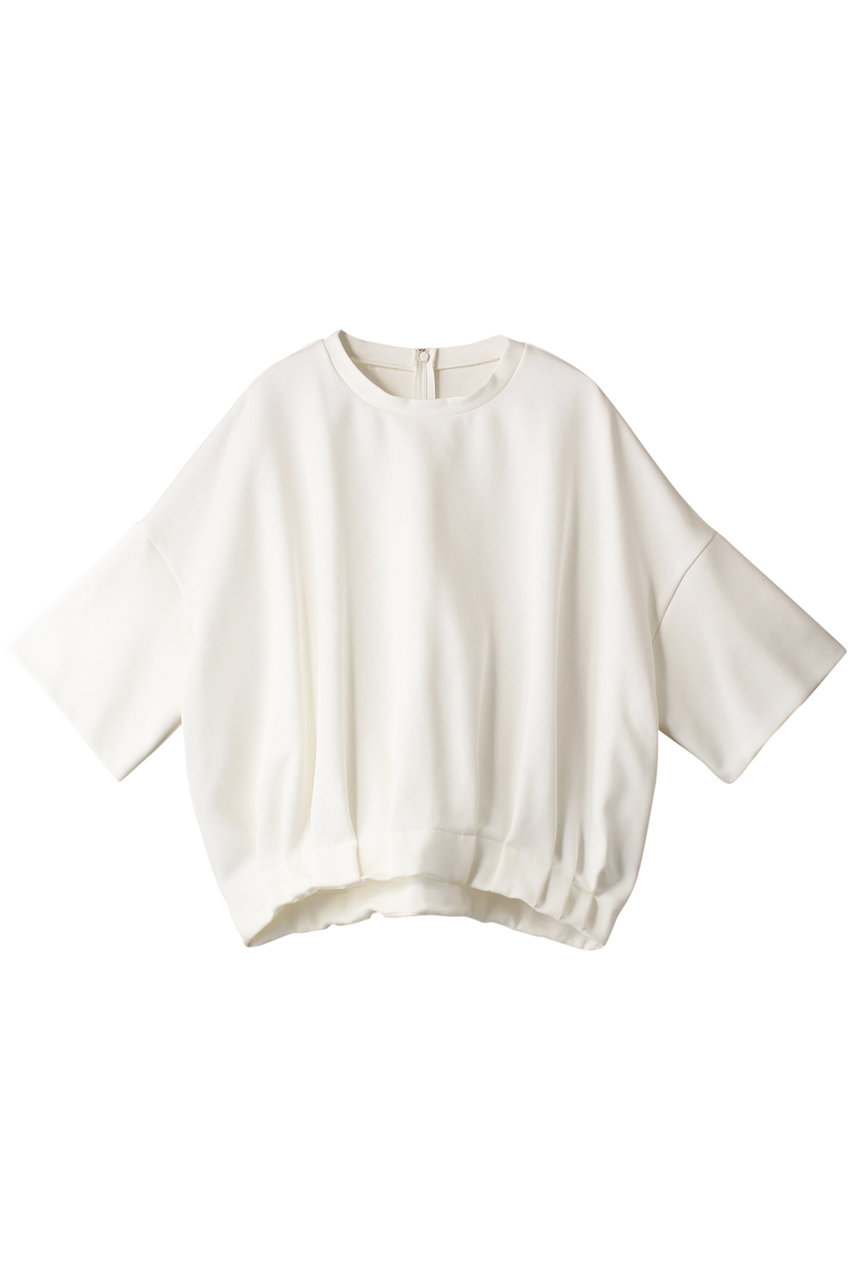クラネ/CLANEのTUCK HEM COMPACT TOPS Tシャツ/カットソー(ホワイト/14105-1192)