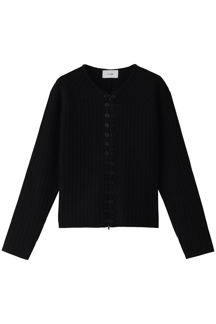 CLANE LINE UP BUTTON KNIT TOPS/ニット (BLACK, 1) クラネ ELLE SHOP CLANE LINE UP BUTTON KNIT TOPS/ニット (BLACK, 1) クラネ ELLE SHOP