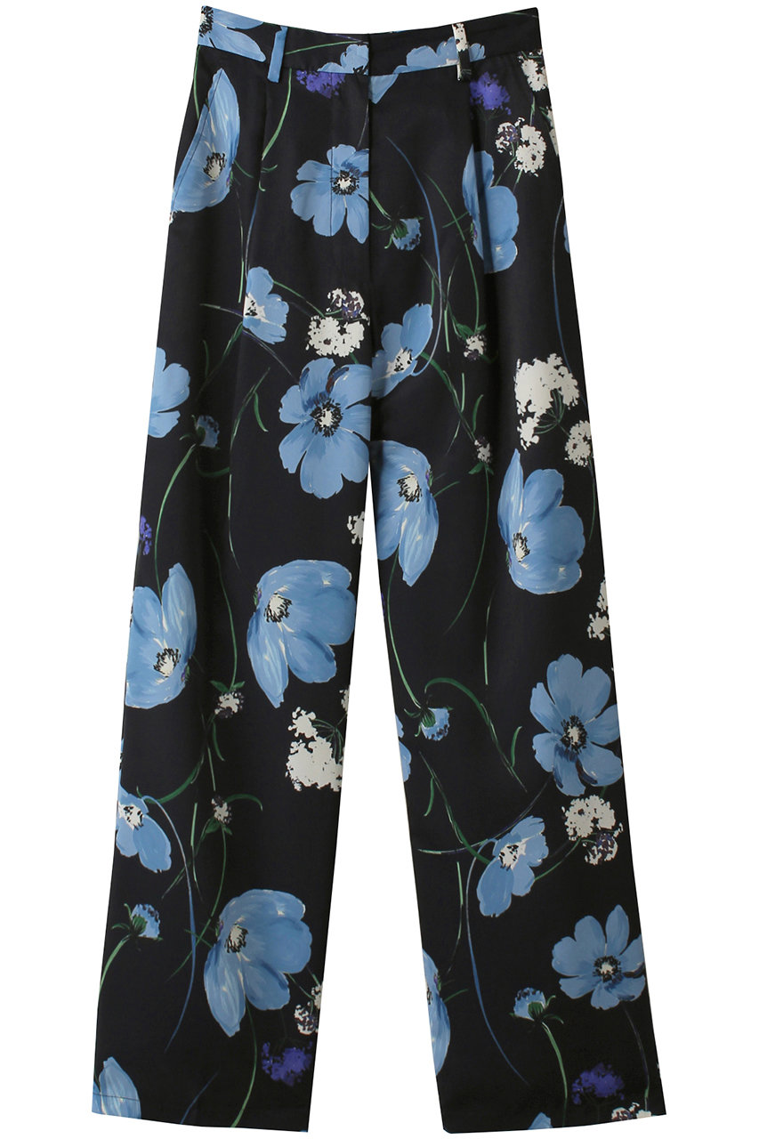 クラネ/CLANEのMULTICOLORED FLOWER WIDE PANTS パンツ(BLUE/17110-7142)