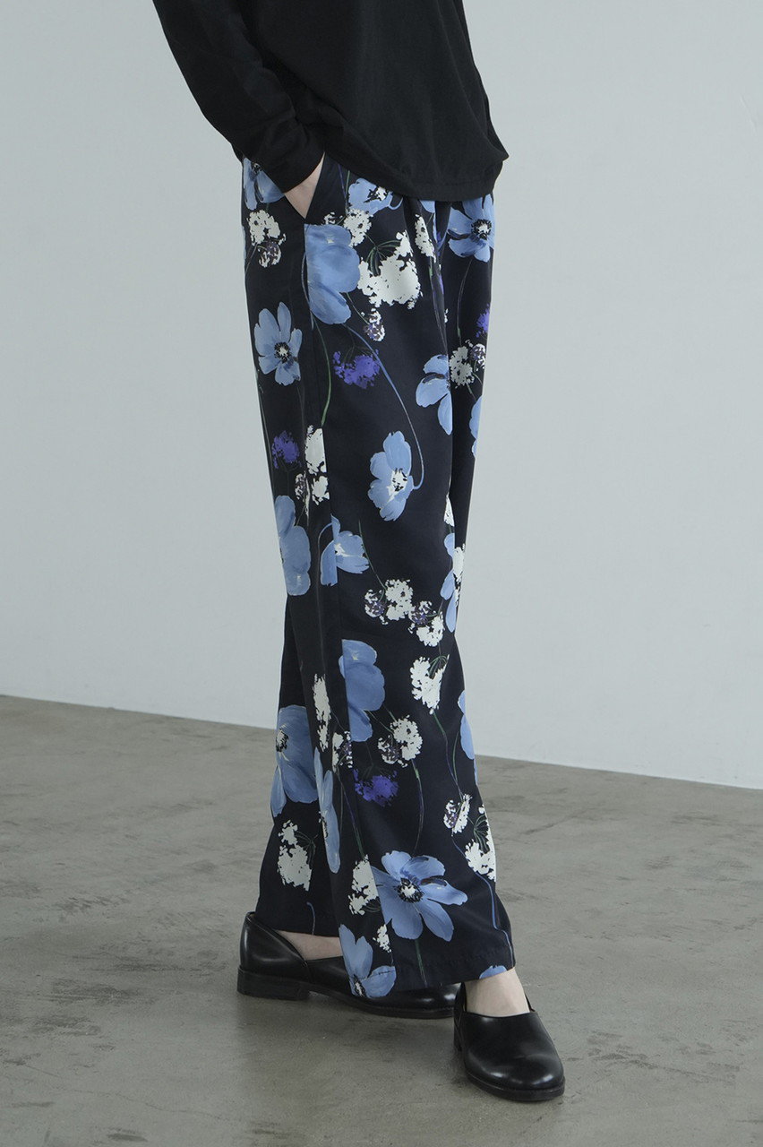 CLANE(クラネ)｜MULTICOLORED FLOWER WIDE PANTS パンツ/BLUE の通販｜ELLESHOP・(エル・ショップ)