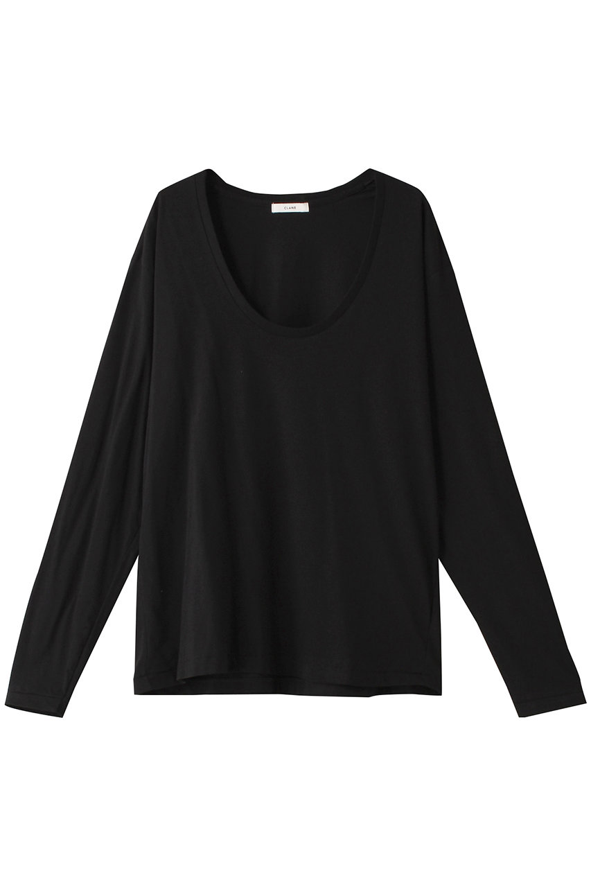 クラネ/CLANEのDEEP U NECK TOPS Tシャツ/カットソー(BLACK/17105-1192)