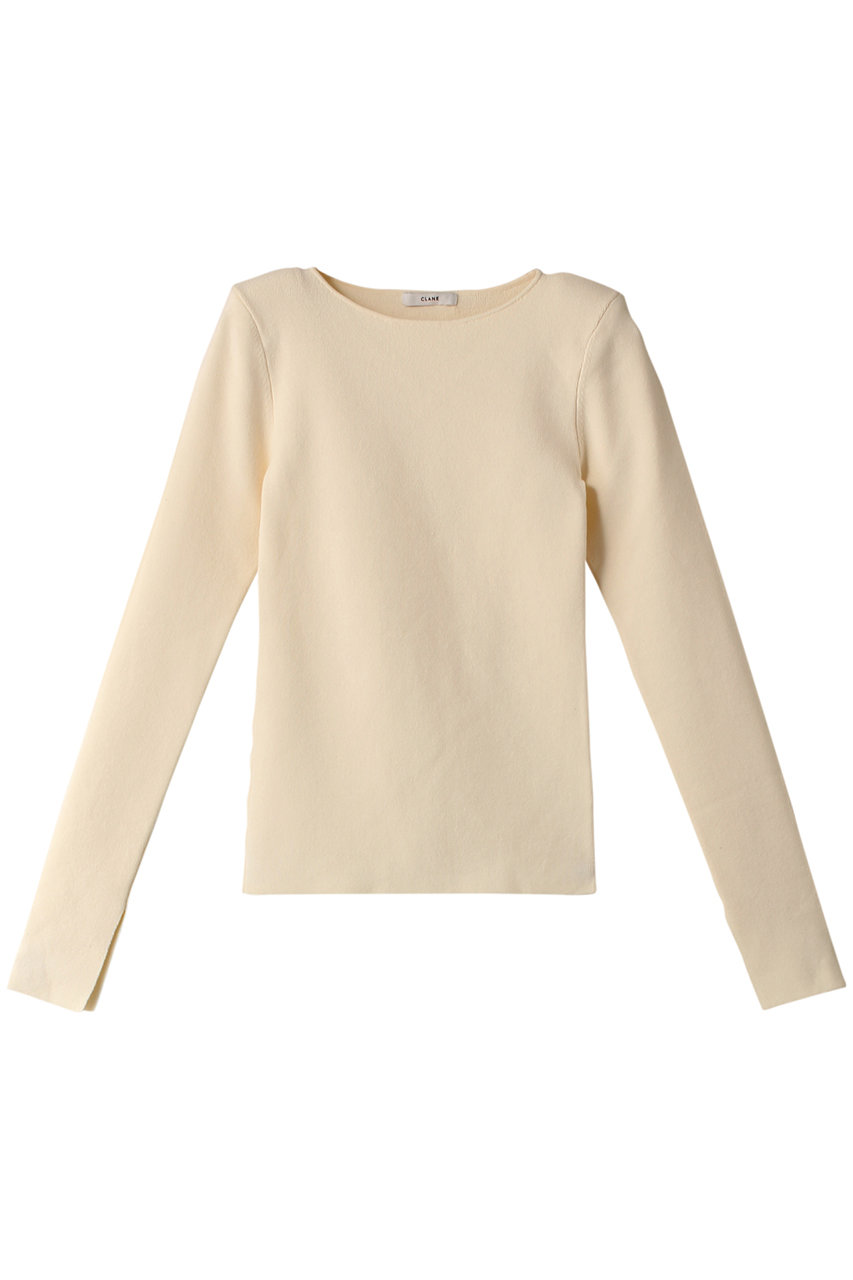 クラネ/CLANEのSHOULDER PADS KNIT TOPS ニット/セーター(IVORY/17106-2132)