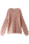 BUMPY OVER V NECK KNIT TOPS ニット クラネ/CLANE PINK