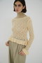 BOAT NECK CROCHET KNIT TOPS/ニット クラネ/CLANE