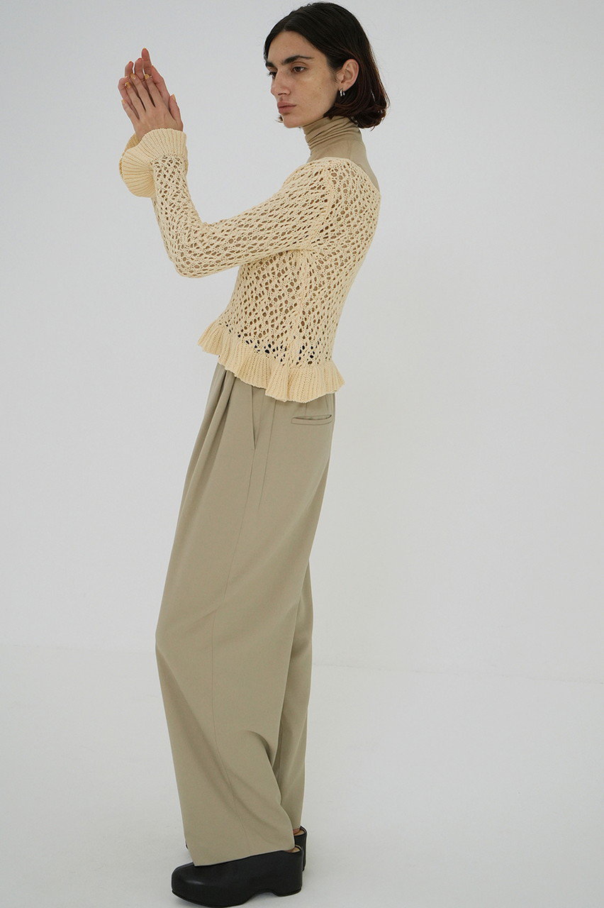 CLANE(クラネ)|BOAT NECK CROCHET KNIT TOPS/ニット/IVORY の CLANE(クラネ)|BOAT NECK CROCHET KNIT TOPS/ニット/IVORY の
