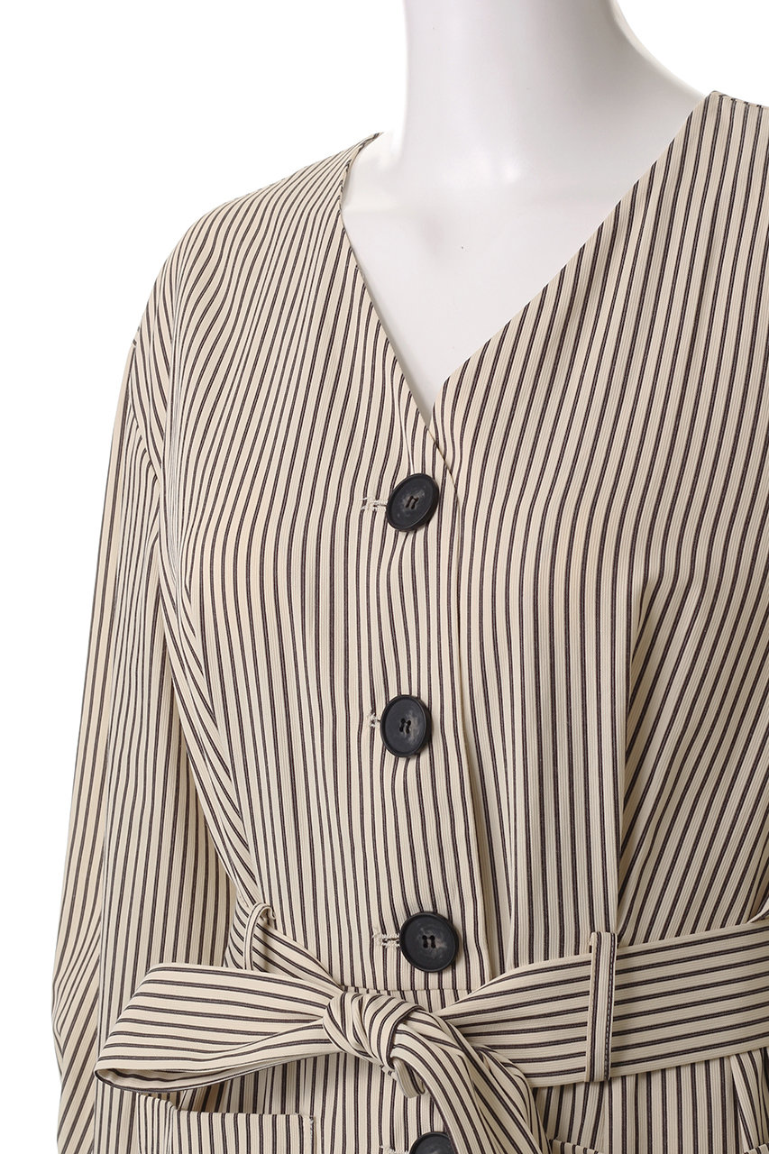 サロペット・オーバーオール・オールインワン CLANE STRIPE BIG BUTTON ALL IN ONE クラネ CLANE STRIPE BIG BUTTON ALL IN ONE （BLACK
