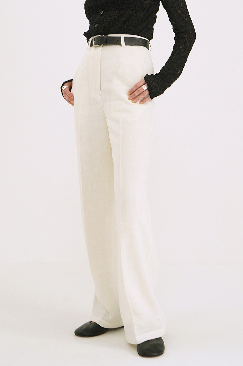 CLANE(クラネ)｜CENTER CLEASE STRAIGHT PANTS/パンツ/IVORY の