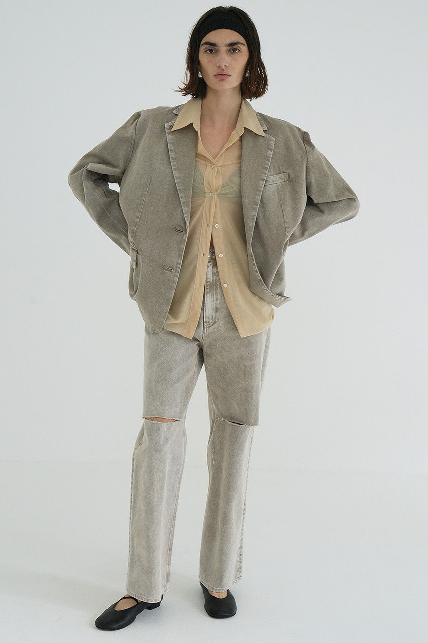 CLANE(クラネ)｜SLASH CUT DENIM PANTS/デニムパンツ/BEIGE の