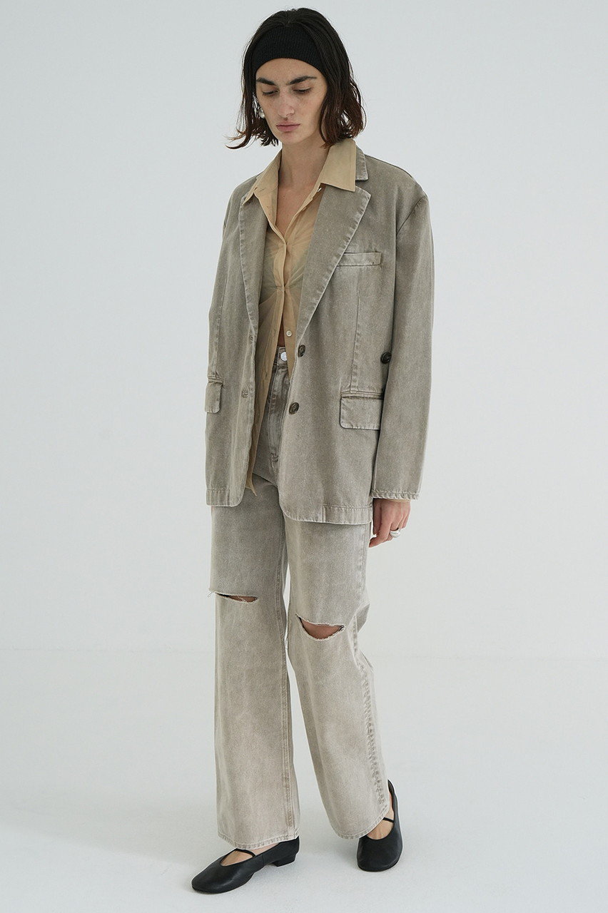 CLANE(クラネ)｜SLASH CUT DENIM PANTS/デニムパンツ/BEIGE の