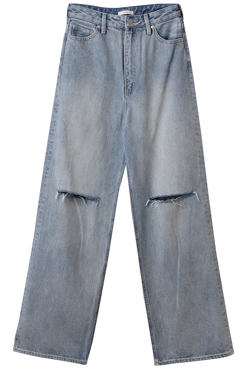 CLANE SLASH CUT DENIM PANTS/デニムパンツ (INDIGO, 2) クラネ ELLE SHOP CLANE SLASH CUT DENIM PANTS/デニムパンツ (INDIGO, 2) クラネ ELLE SHOP