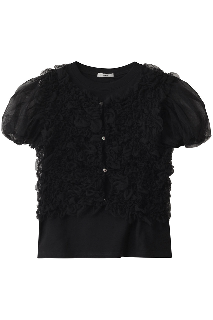 【新品未使用】タグ付 CLANE TULLE VEST LAYERED TOPS CLANE - 新品未使用 CLANE TULLE VEST LAYERED TOPSの通販 by