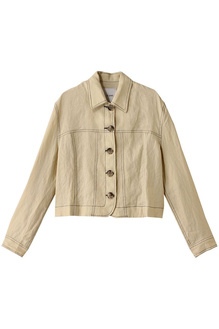 CLANE LINEN SHIRT JACKET/ジャケット (YELLOW, 2) クラネ ELLE SHOP CLANE LINEN SHIRT JACKET/ジャケット (YELLOW, 2) クラネ ELLE SHOP