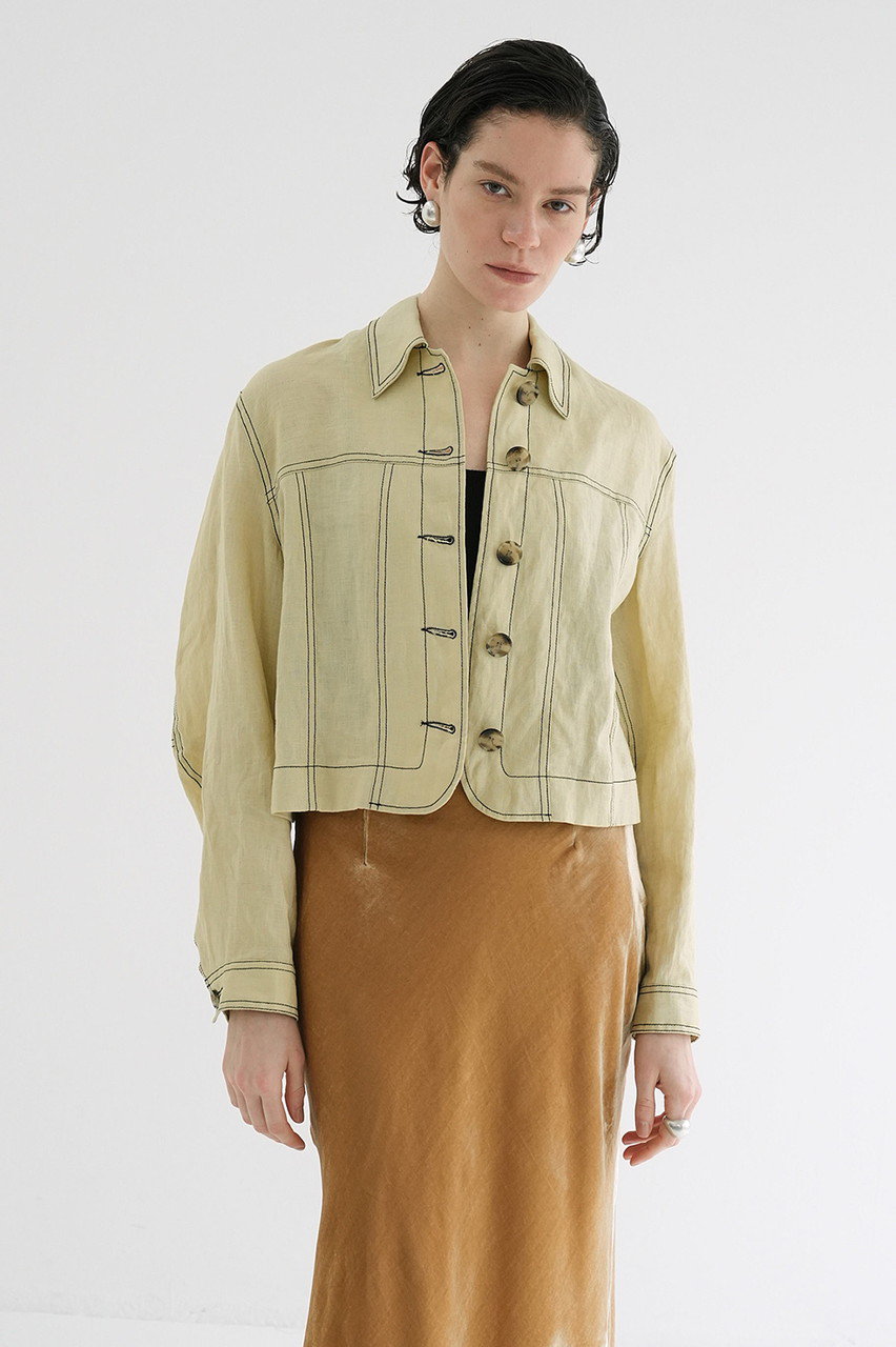 CLANE(クラネ)|LINEN SHIRT JACKET/ジャケット/YELLOW の通販 CLANE(クラネ)|LINEN SHIRT JACKET/ジャケット/YELLOW の通販
