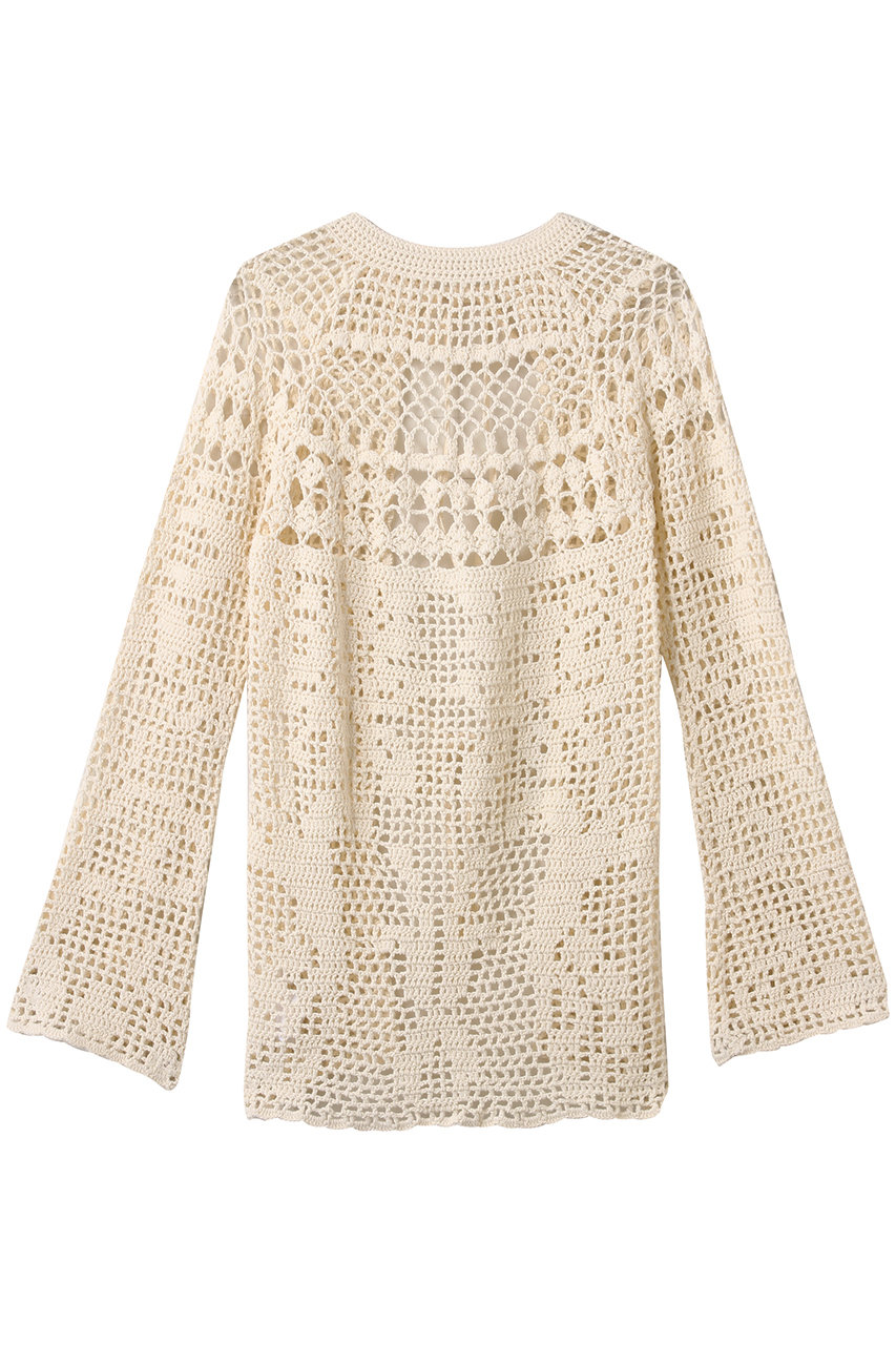 CLANE BACK OPEN CROCHET KNIT TOPS/ニット (IVORY, F) クラネ ELLE SHOP CLANE BACK OPEN CROCHET KNIT TOPS/ニット (IVORY, F) クラネ ELLE SHOP