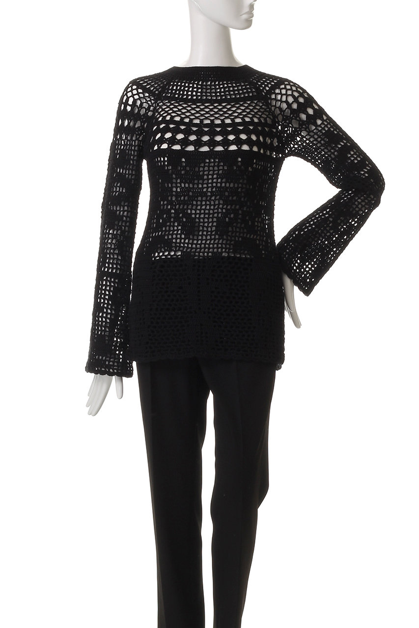 CLANE(クラネ)｜BACK OPEN CROCHET KNIT TOPS/ニット/IVORY の通販  