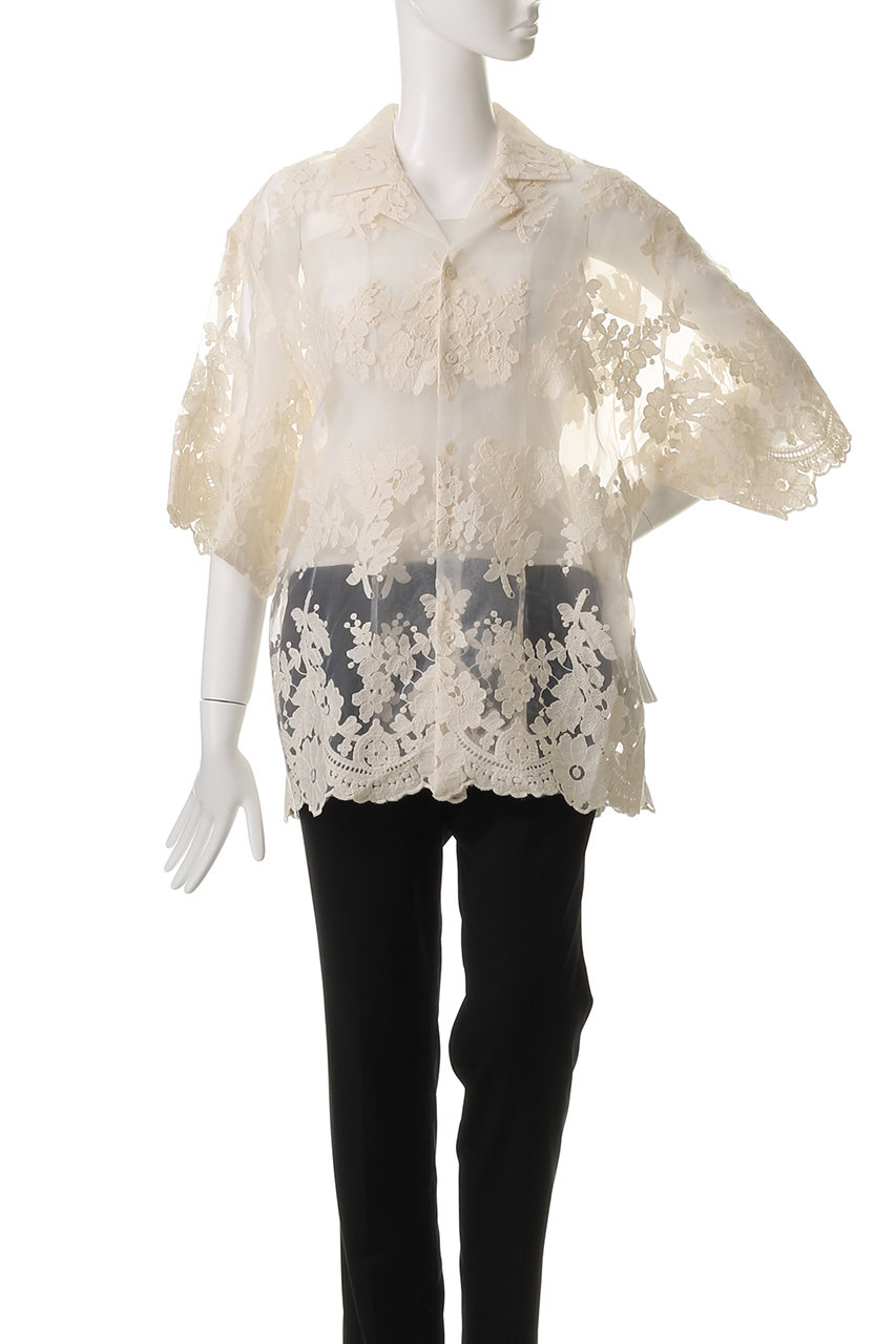 CLANE(クラネ)｜SHEER FLOWER LACE SHIRT/シャツ/IVORY の通販