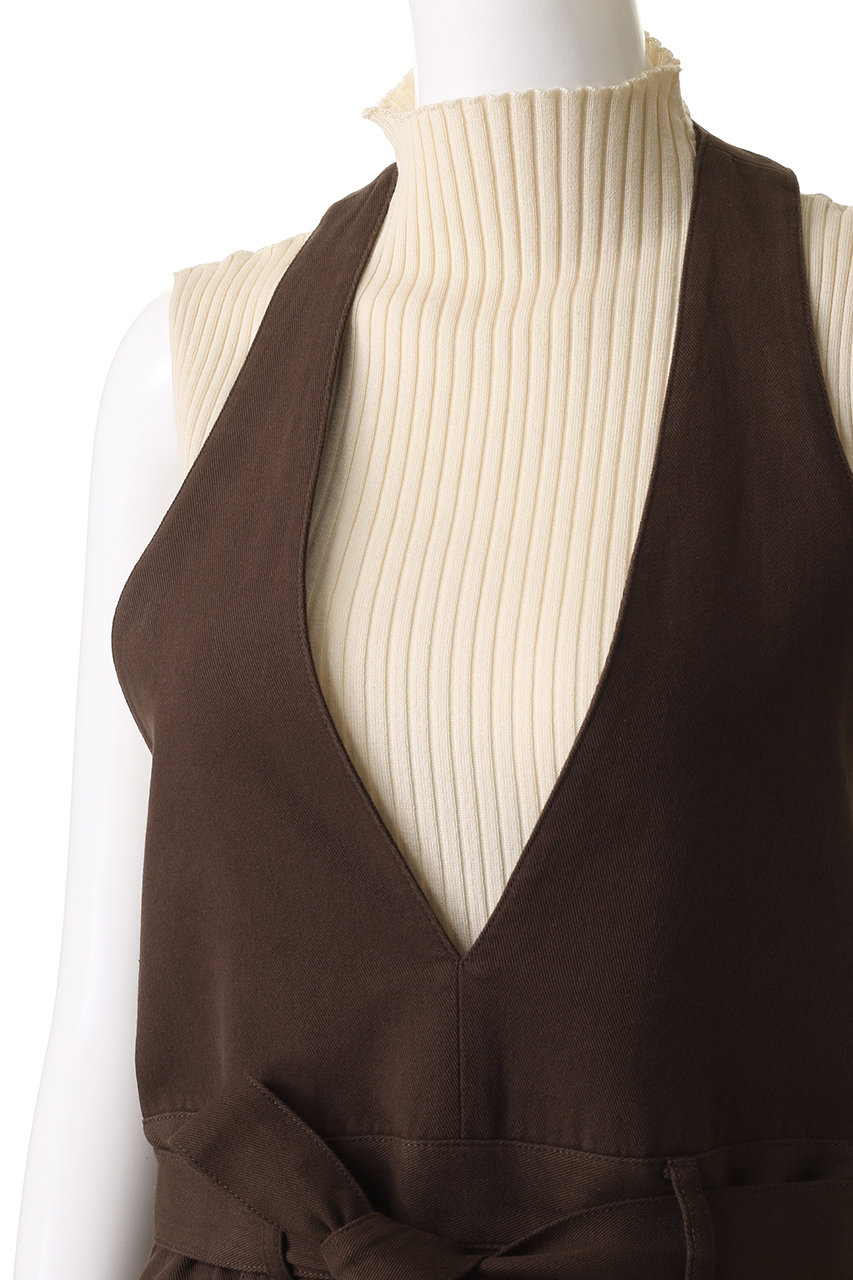CLANE HALTERNECK LOWWAISTONEPIECE ブラウン　2 CLANE(クラネ)｜HALTER NECK LOW WAIST ONEPIECE/ワンピース