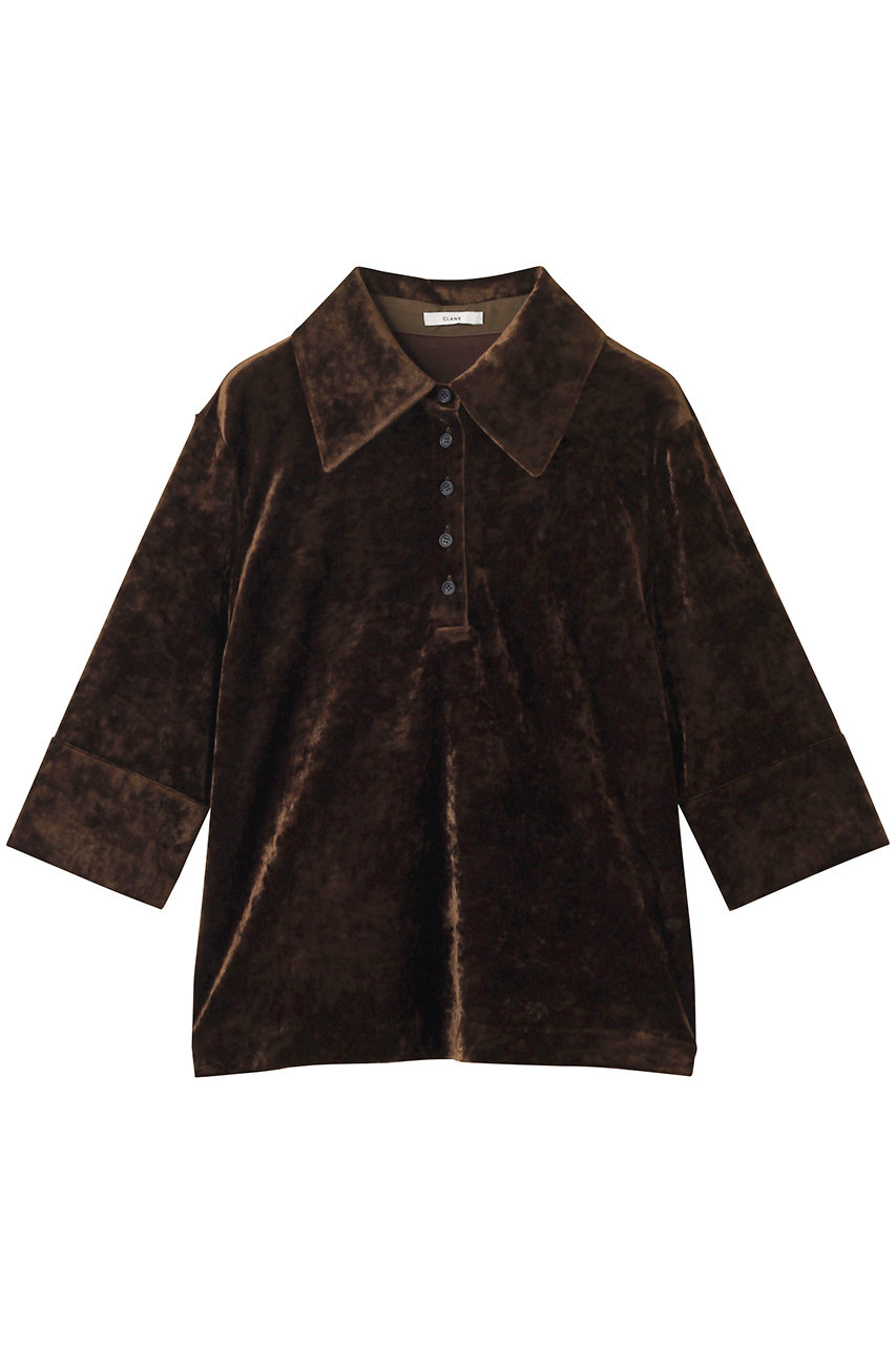 今季◇CLANE◇CRUSHED VELOUR POLO TOPS CRUSHED VELOUR POLO TOPS｜TOPS(トップス)｜CLANE OFFICIAL
