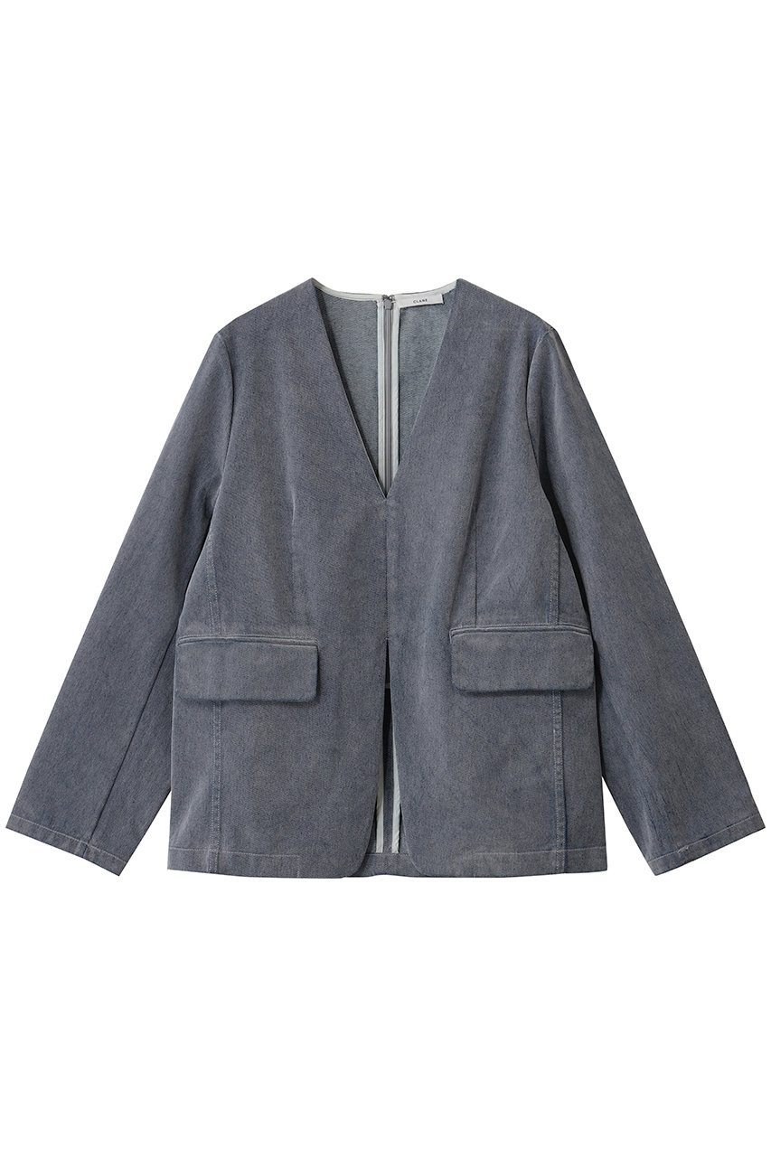 CLANE(クラネ)｜JACKET PULLOVER FLOCKY TOPS/GRAY の通販｜ELLESHOP