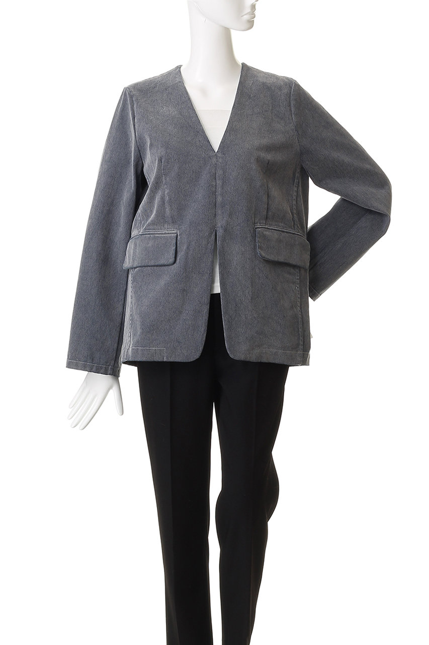 CLANE(クラネ)｜JACKET PULLOVER FLOCKY TOPS/GRAY の通販