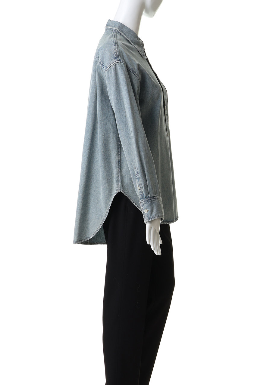 CLANEネイビー0サイズ CLANE(クラネ)｜COMPACT DENIM SHIRTS/ICE BLUE の通販｜ELLESHOP