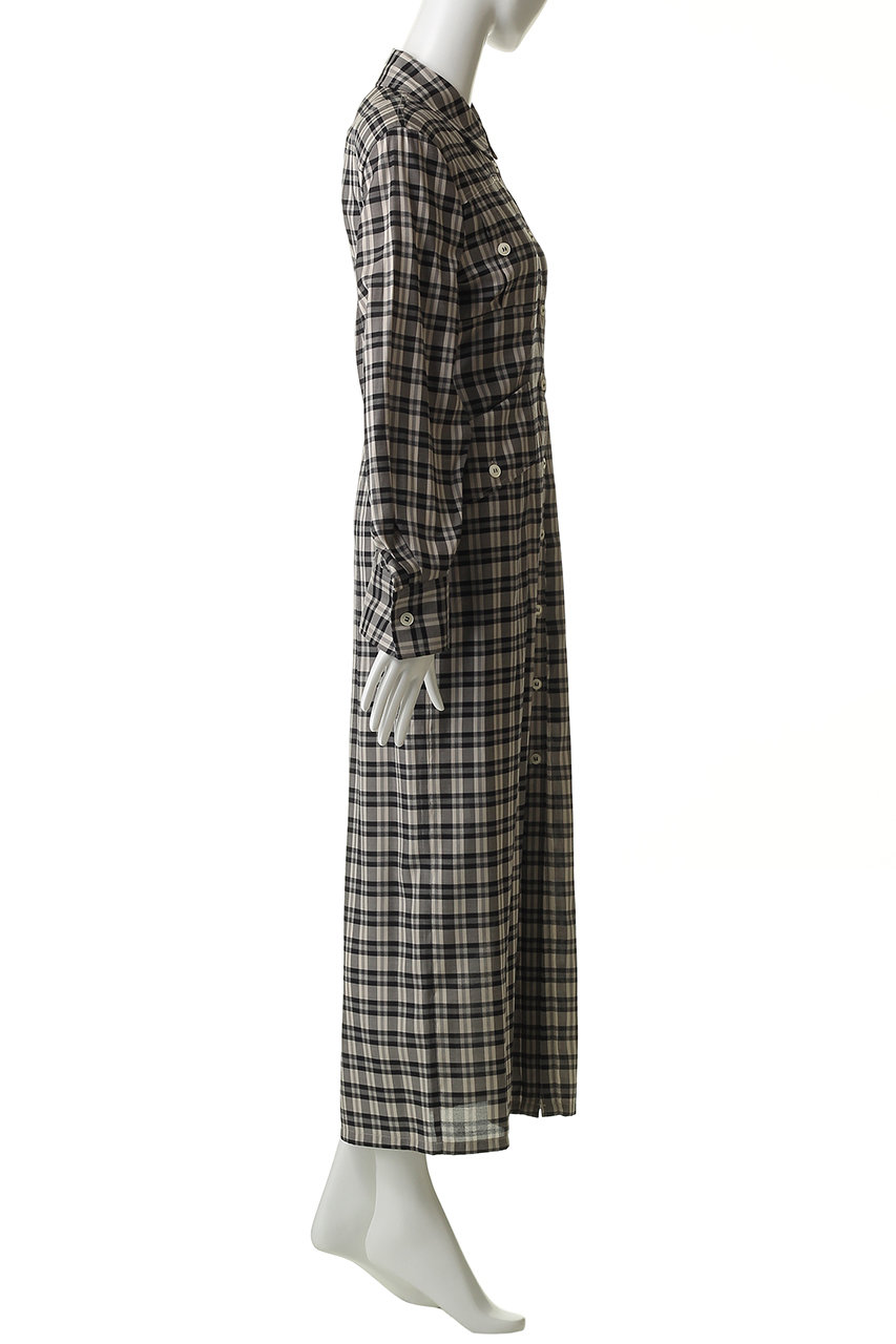 CLANE(クラネ)｜UP POCKET CHECK SHIRT ONEPIECE ワンピース/BLACK の