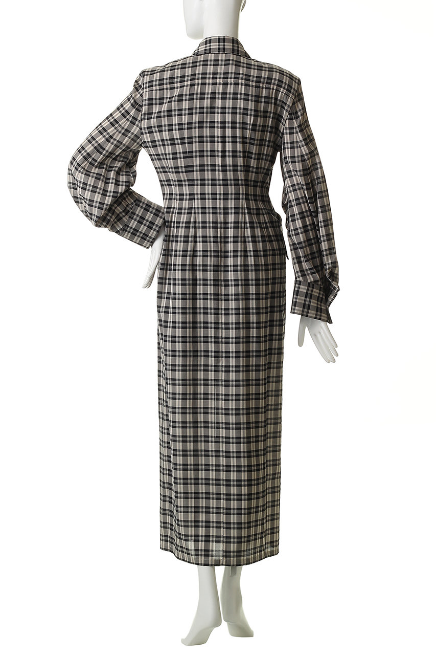 CLANE(クラネ)｜UP POCKET CHECK SHIRT ONEPIECE ワンピース/BLACK の