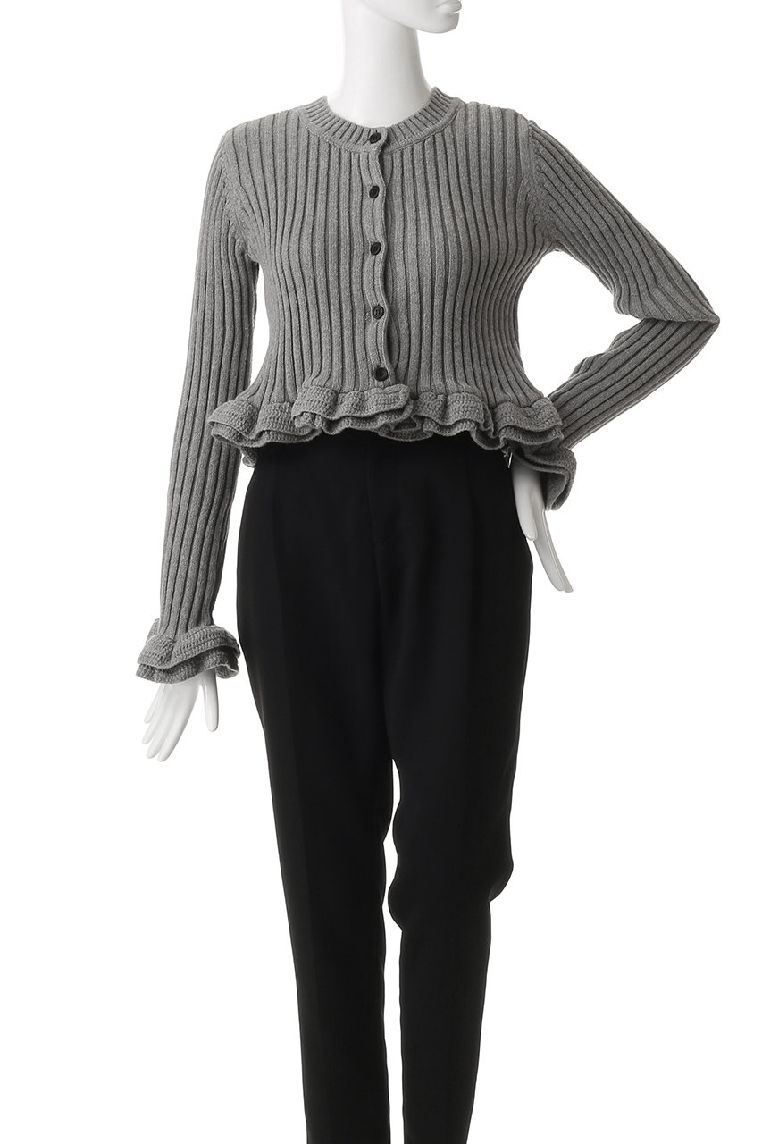 正規品W FACE SHORT FRILLED KNIT TOPS W FACE SHORT FRILLED KNIT TOPS -WHITE- – OBLIGE