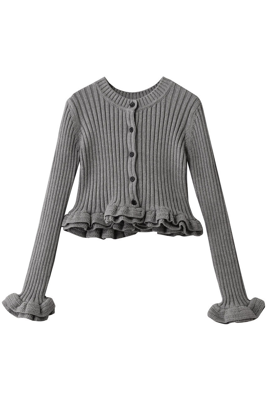 クラネ/CLANEのW FACE SHORT FRILLED KNIT TOPS ニット/セーター(GRAY/10106-2053)
