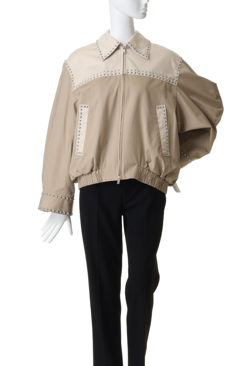 W COLOR STUDDED DRIZZLER JACKET ベージュ CLANE(クラネ)｜W COLOR STUDDED DRIZZLER JACKET ブルゾン/BEIGE の