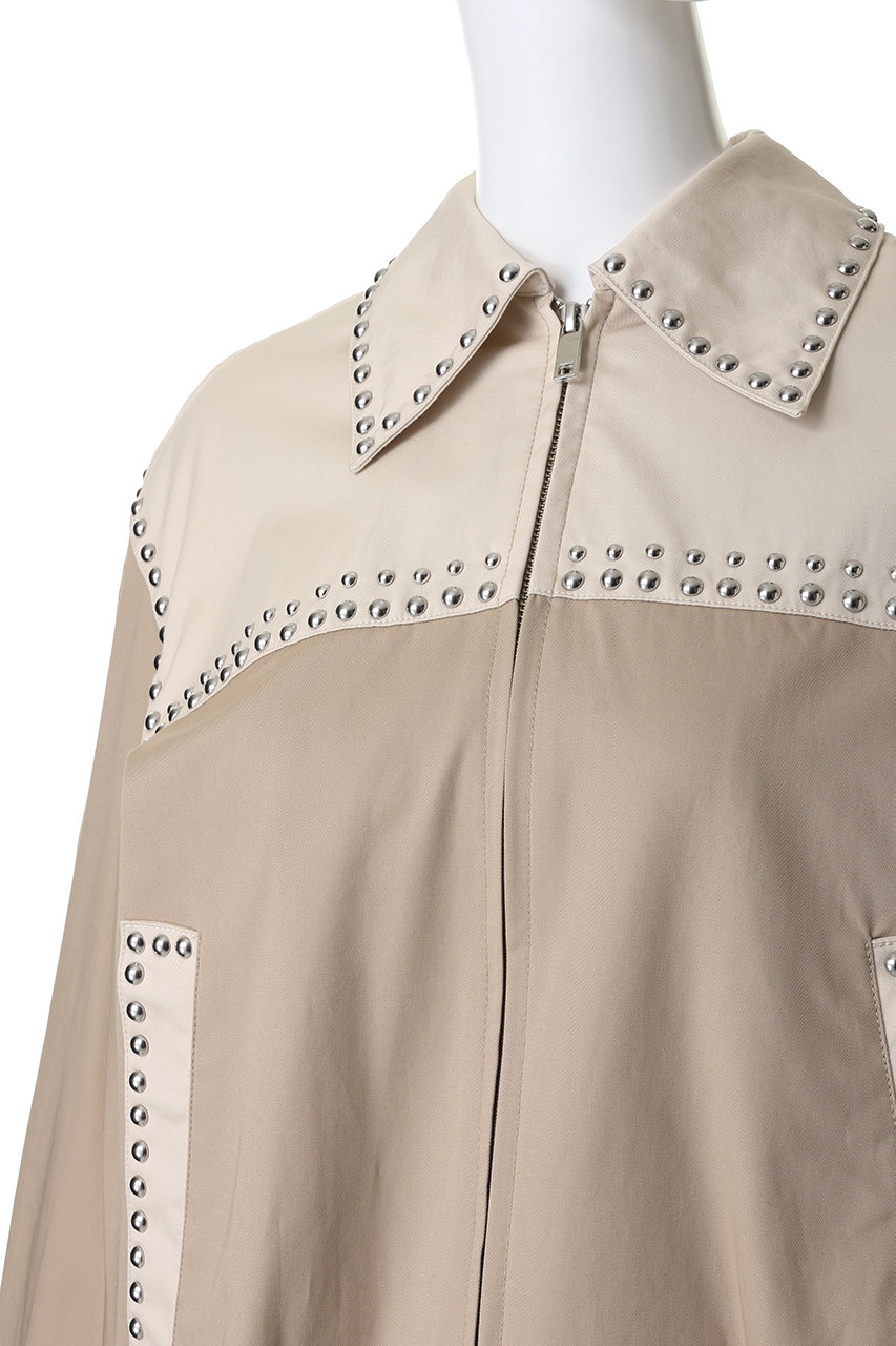 CLANE(クラネ)｜W COLOR STUDDED DRIZZLER JACKET ブルゾン/BEIGE の