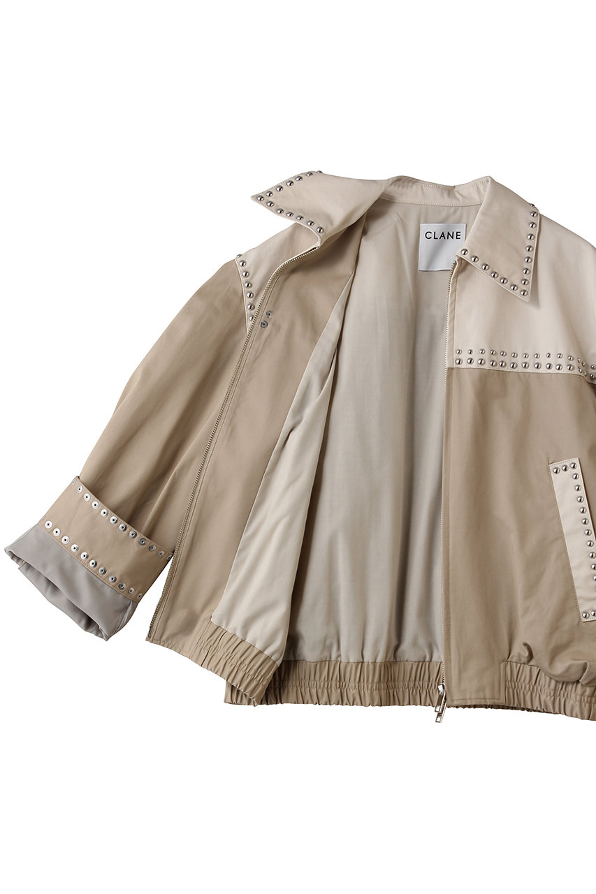 CLANE(クラネ)｜W COLOR STUDDED DRIZZLER JACKET ブルゾン/BEIGE の